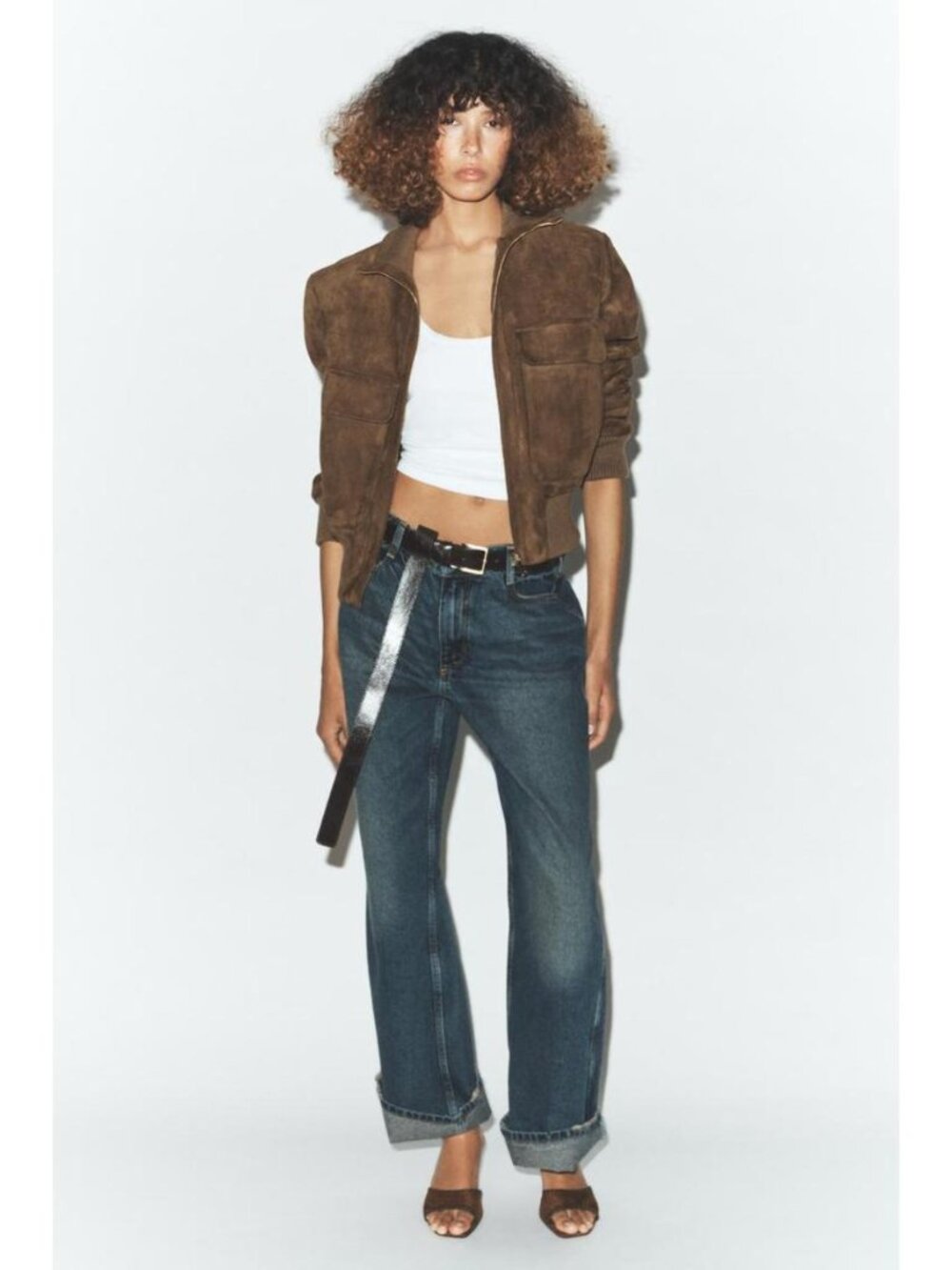 ZARA RIB HIGH COLLAR BOMBER JACKET
